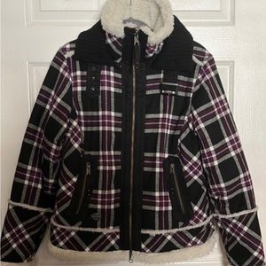 Harley Davidson Plaid Sherpa Coat- Size Large